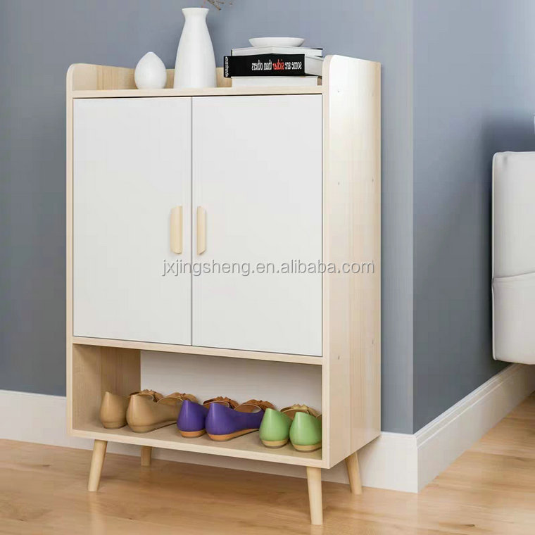 Commercial Stackable Modern Design Wood Extendable Shoe Shelf Narrow Wooden Shoes Storage Shelf Shoe Rack with Storage Cabinet