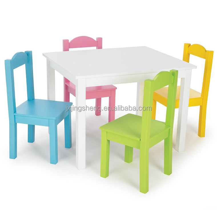 Wooden Kids Playing Table Toddler Furniture Lovely Studying Room Children's Desk & Chair Set