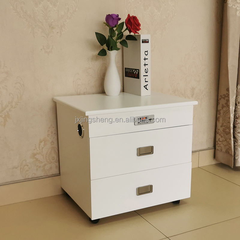 Modern Multifunctional Bedside Table Chest of 3 Drawers Smart White Nightstand with Blue Tooth Loudspeaker