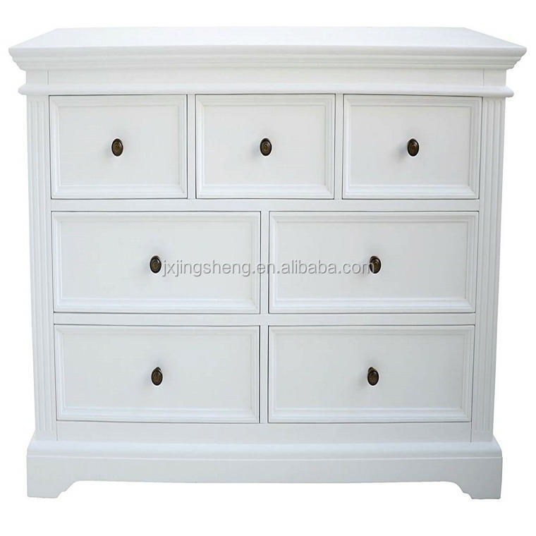 Customized modern wood storage white drawer chest with deep drawers