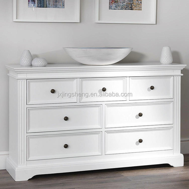 Customized modern wood storage white drawer chest with deep drawers