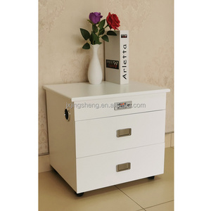 Modern Multifunctional Bedside Table Chest of 3 Drawers Smart White Nightstand with Blue Tooth Loudspeaker