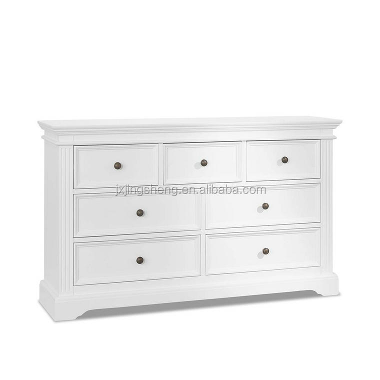 Customized modern wood storage white drawer chest with deep drawers