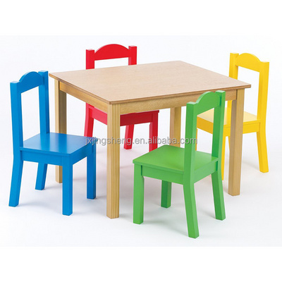 Wooden Kids Playing Table Toddler Furniture Lovely Studying Room Children's Desk & Chair Set