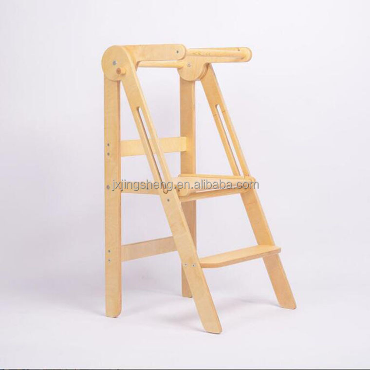 Folding Learning Wooden Tower Montessori Chair Ladder Children Climbing Kitchen helper stool