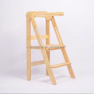 Folding Learning Wooden Tower Montessori Chair Ladder Children Climbing Kitchen helper stool