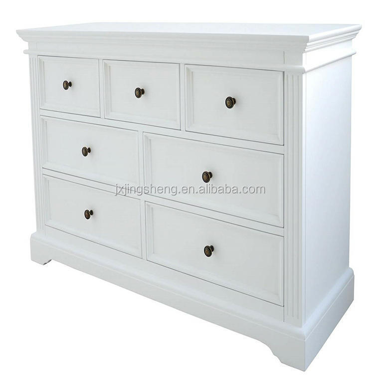 Customized modern wood storage white drawer chest with deep drawers