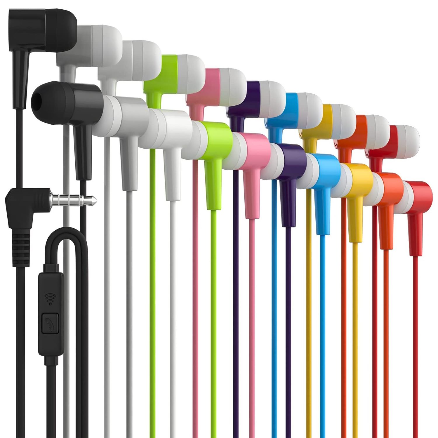 New Headphones with Microphone Earphones with Heavy Bass Stereo Noise Blocking For iPhone and Android Devices