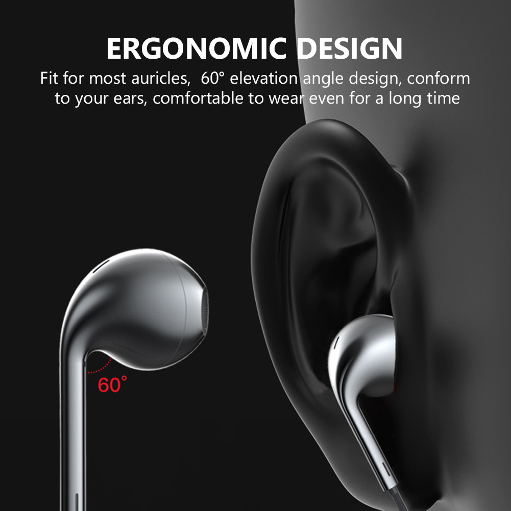 3.5mm Wired Earphones Bass Stereo Earbuds Sports Headphones With Mic Headset For Iphone Samsung Xiaomi Huawei Pc