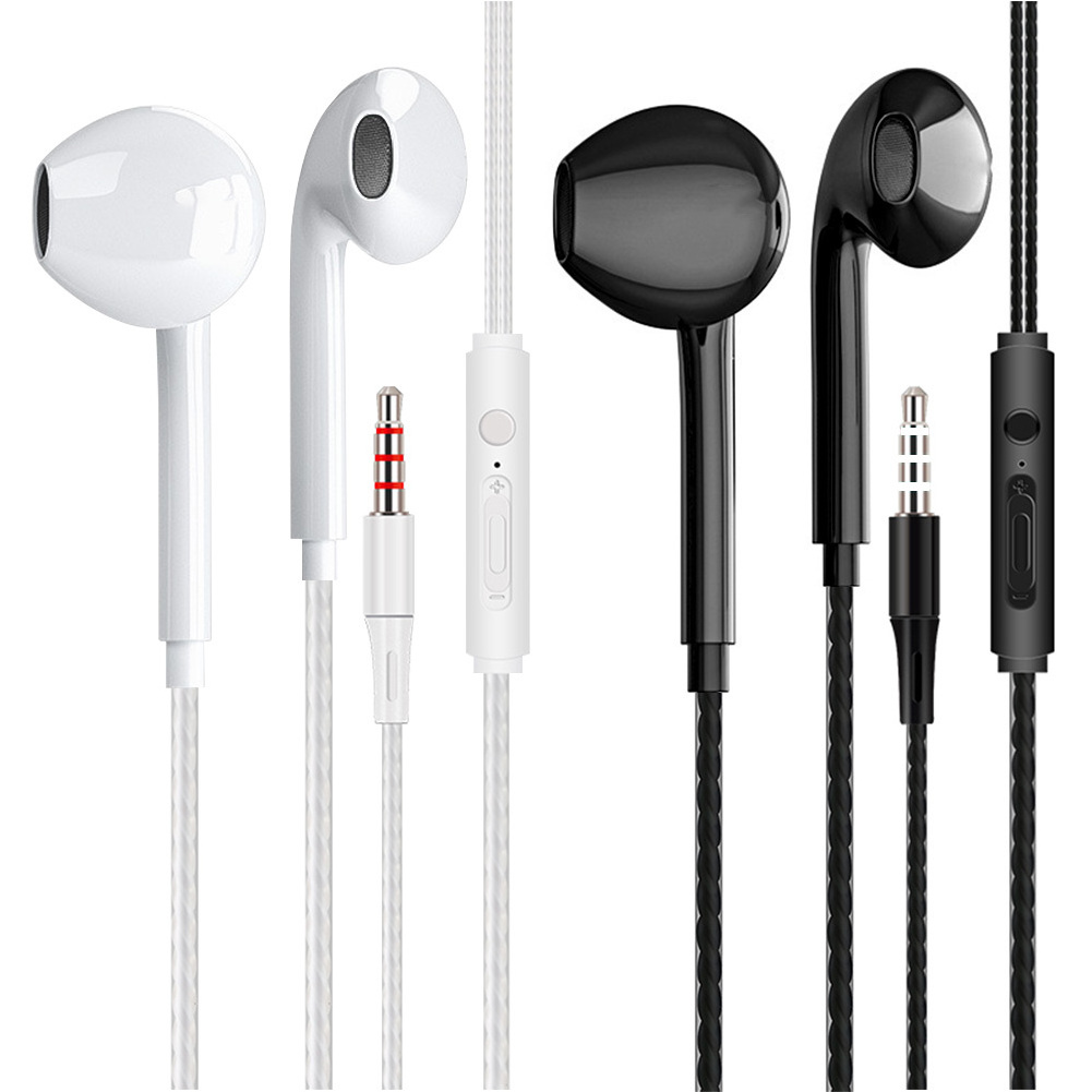 3.5mm Wired Earphones Bass Stereo Earbuds Sports Headphones With Mic Headset For Iphone Samsung Xiaomi Huawei Pc