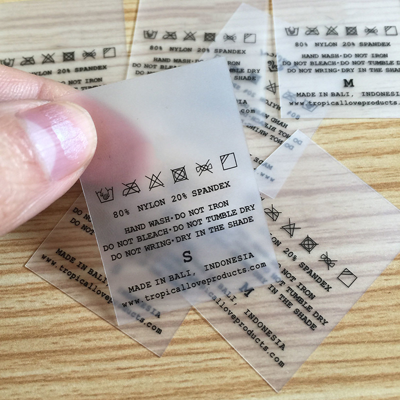 Custom Size Name Logo Transparent Water Proof Printed Tpu Clothing Care Labels For Bikinis,High Quality Soft Silicone label