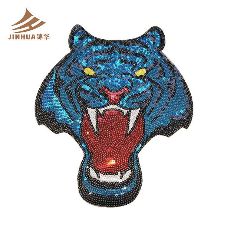 custom wing sequin tiger patches