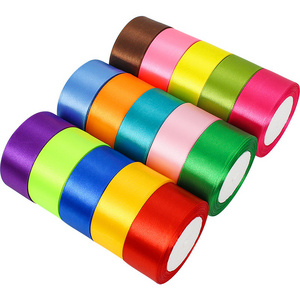 25yard per roll gift pure silk sanding ribbon roll wholesale solid color cheap satin ribbon 4cm for christmas gift wrap flowers