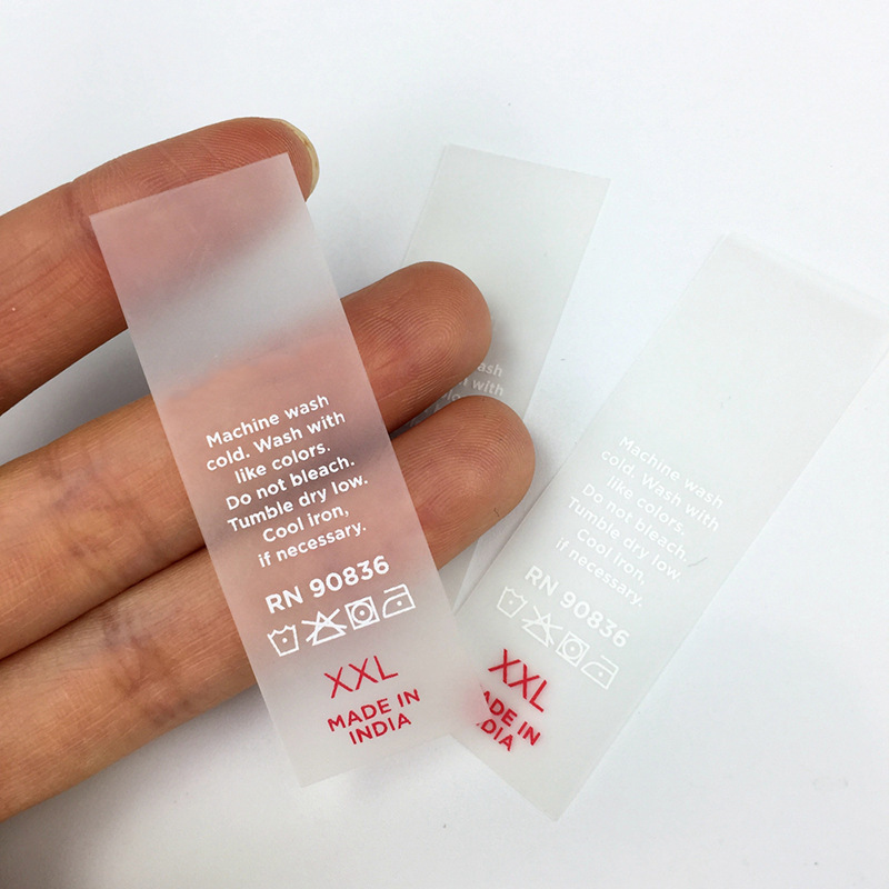 Custom Size Name Logo Transparent Water Proof Printed Tpu Clothing Care Labels For Bikinis,High Quality Soft Silicone label