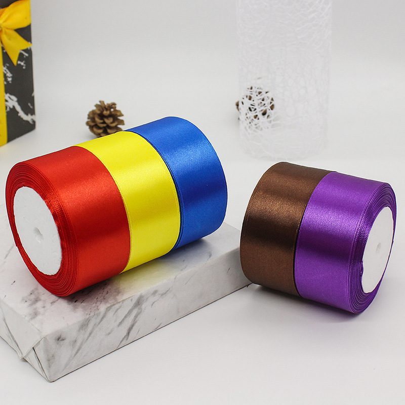 25yard per roll gift pure silk sanding ribbon roll wholesale solid color cheap satin ribbon 4cm for christmas gift wrap flowers