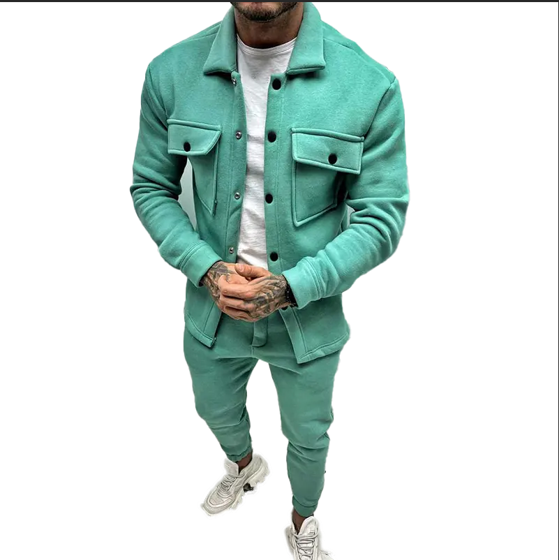 Custom Fashion Jacket Suits Cargo Pants Set Tracksuits Overalls Sweat Suits Long Sleeve Jacket and Pants Set