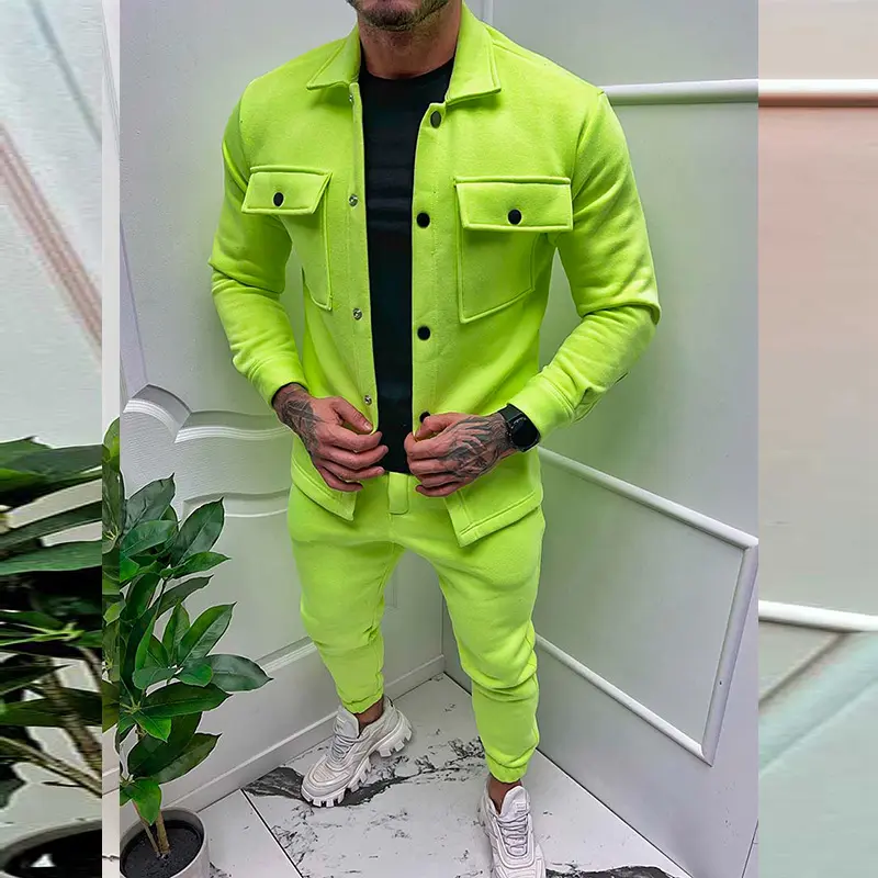 Custom Fashion Jacket Suits Cargo Pants Set Tracksuits Overalls Sweat Suits Long Sleeve Jacket and Pants Set