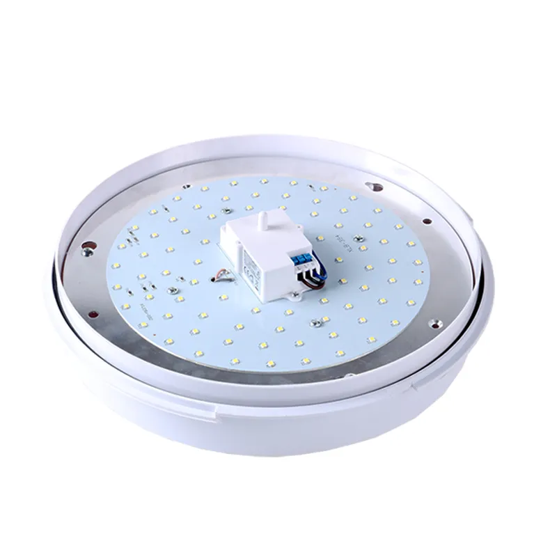 Emergency PC Body IP54 15W 2D Bulkhead Ceiling LED Light Microwave Round Bulkhead Wall Light for Indoor Lighting