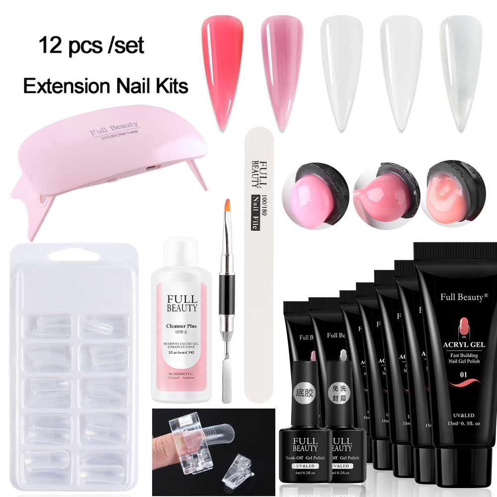 Extension nail gel set poly extension nail gel kit oem acrylic gel nails extension kit