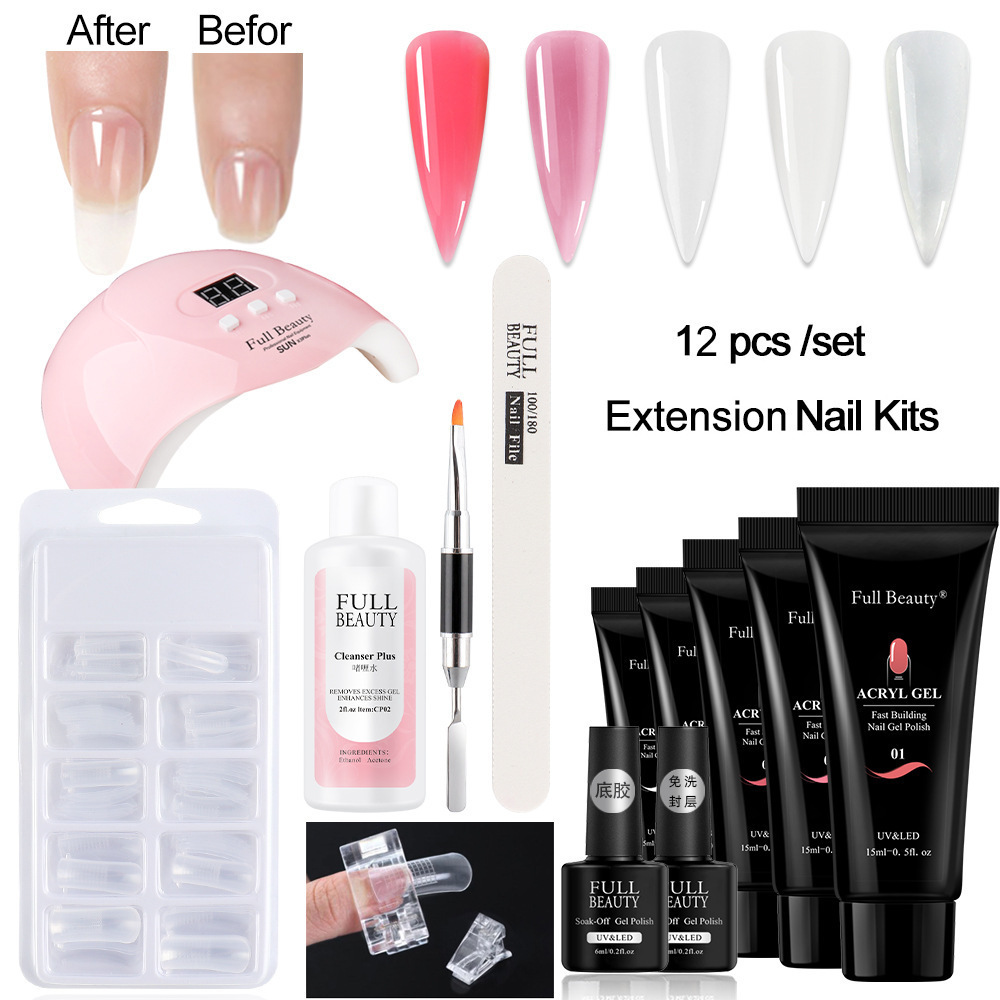 Extension nail gel set poly extension nail gel kit oem acrylic gel nails extension kit