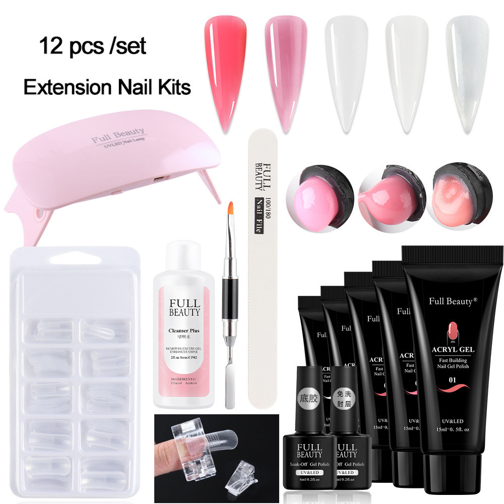 Extension nail gel set poly extension nail gel kit oem acrylic gel nails extension kit