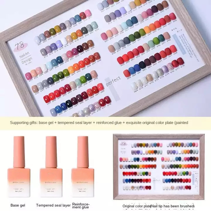 2022 wholesale Japanese oil glue set  color board uv gel nail polish kit