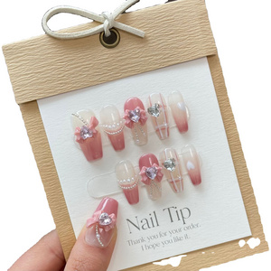 3D Acrylic Press on Nails Press on Nails Hand Painted Kit Handmade Wholesale Customized Box Package Finger French 30 Boxes