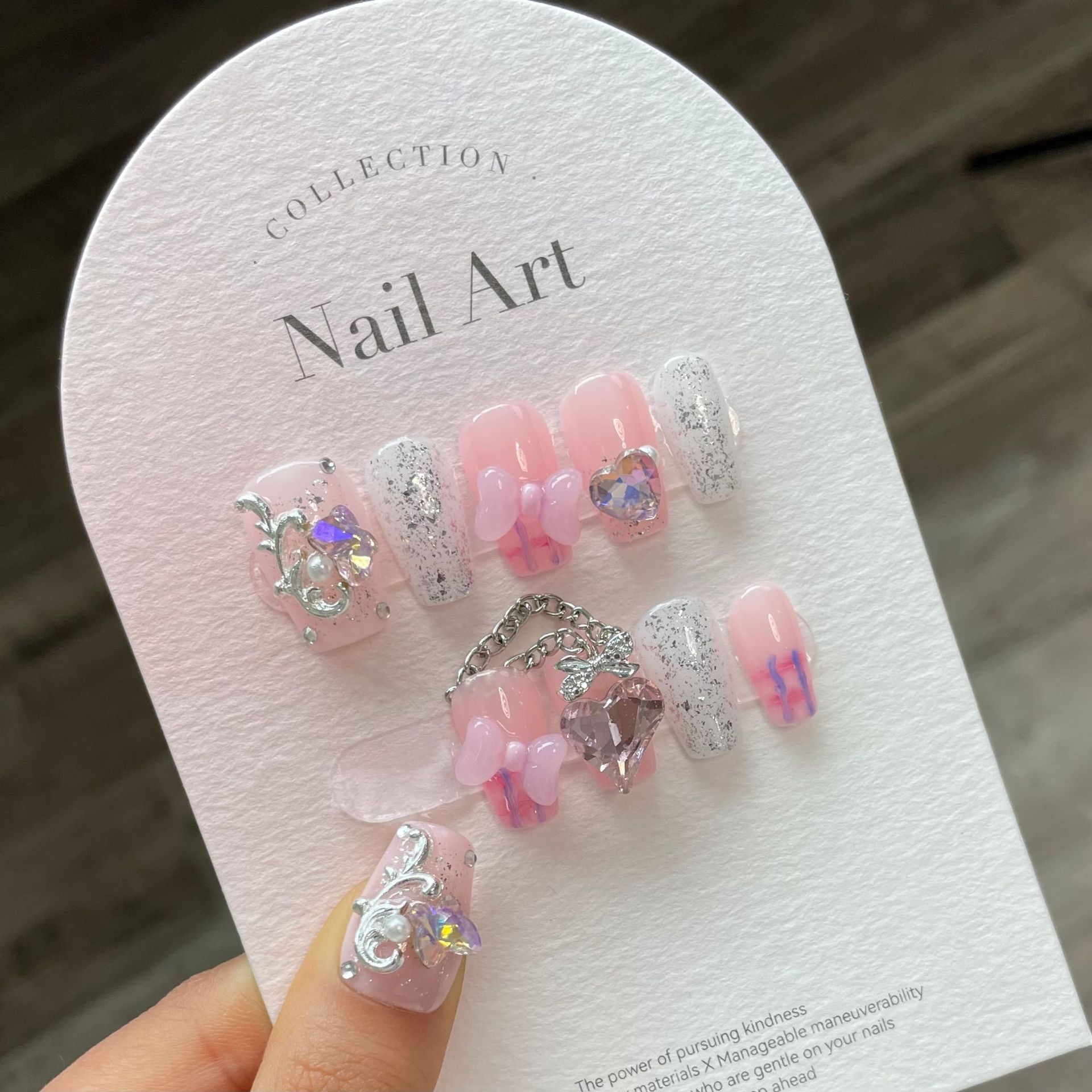 3D Acrylic Press on Nails Press on Nails Hand Painted Kit Handmade Wholesale Customized Box Package Finger French 30 Boxes