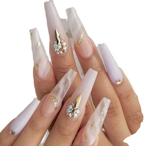 Ultra-long Ballet Armor Long Coffin Press On Nails 3d Long Nails Press On Fashion Detachable Very Long Press On Nails