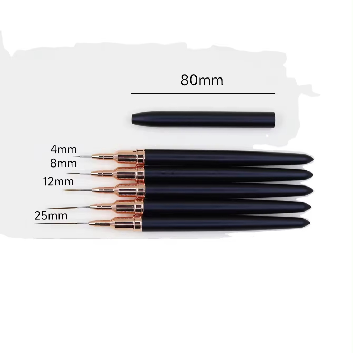 Professional Nail Art Liner Pincel Liner Brush Long Drawing Pen with Thin Metal Kolinsky Acrylic/Nylon Handle for Nail Polish