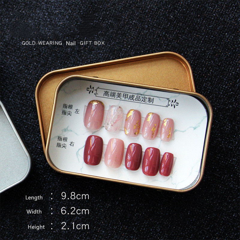 Press on Nails Empty Boxes Metal Design Finger Xxl Full Cover Nails Soft Gel Full Cover Nail Tips