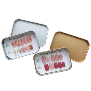 Press on Nails Empty Boxes Metal Design Finger Xxl Full Cover Nails Soft Gel Full Cover Nail Tips