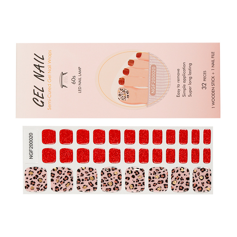 Nail supply custom toe gel nail stickers High quality gel nail wraps with uv lamp set