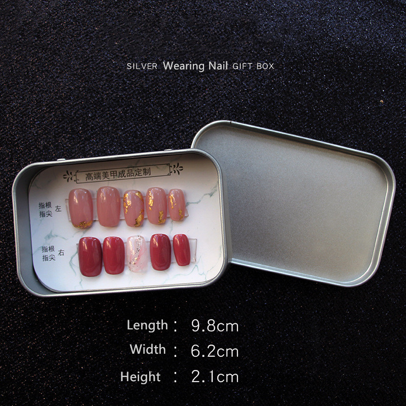 Press on Nails Empty Boxes Metal Design Finger Xxl Full Cover Nails Soft Gel Full Cover Nail Tips