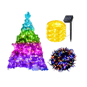 WTL LED String Light Holiday Party Outdoor Decoration Solar Power Garden Decorative Bulbs Motif C9 Merry Christmas Tree Lighting