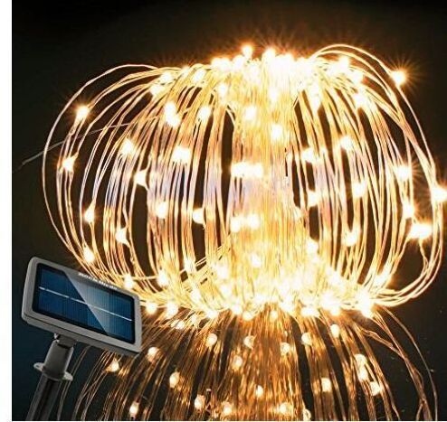 copper wire fairy lights solar powered christmas fairy string light 8 mode for halloween decoration