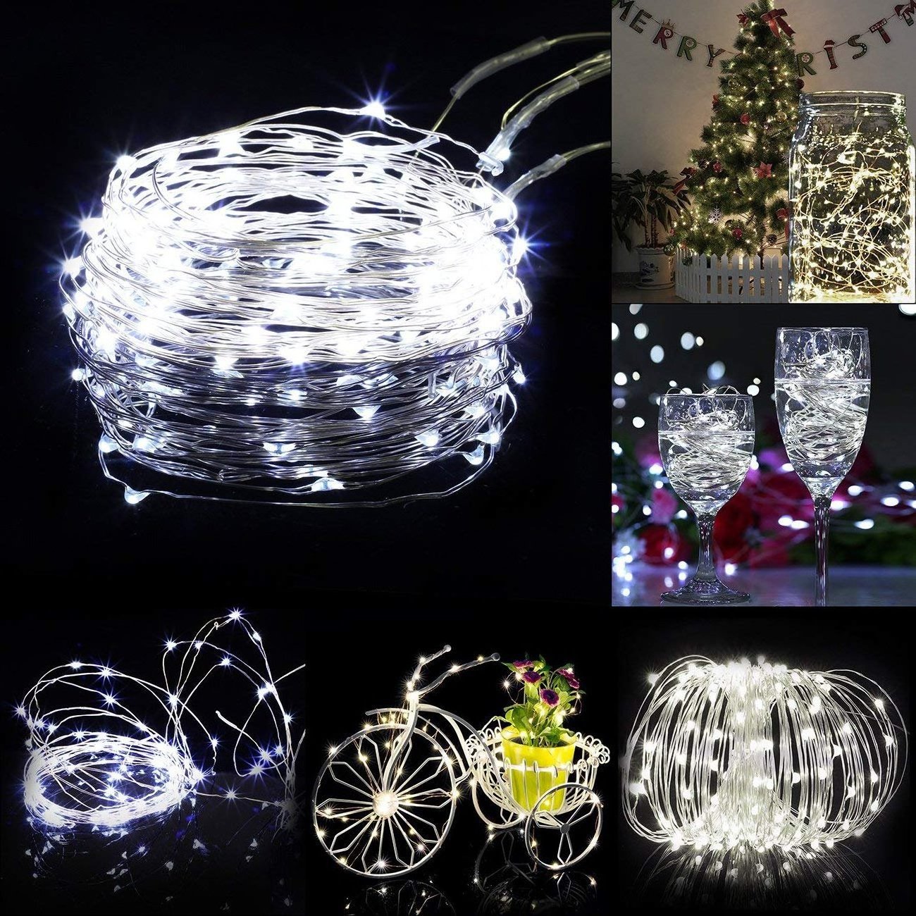 copper wire fairy lights solar powered christmas fairy string light 8 mode for halloween decoration