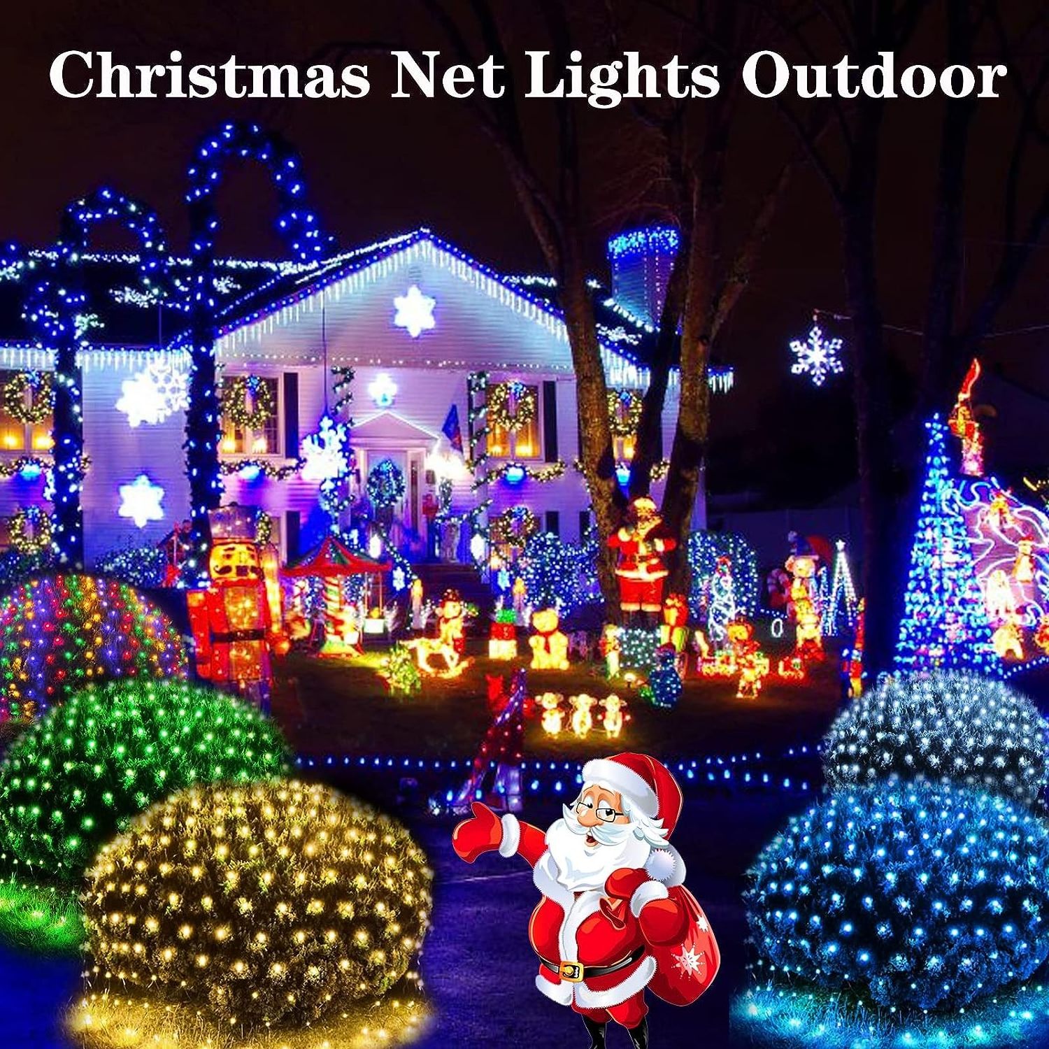 8-mode IP44 fishing net Christmas Lights Outdoor Waterproof Decorative Led Light Decorations For Christmas Tree