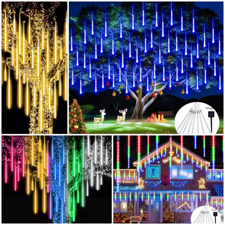 JXJT Outdoor Street Garden Decoration Decorative Lighting Christmas 288 LED Solar Lights Meteor Shower Rain Tree String