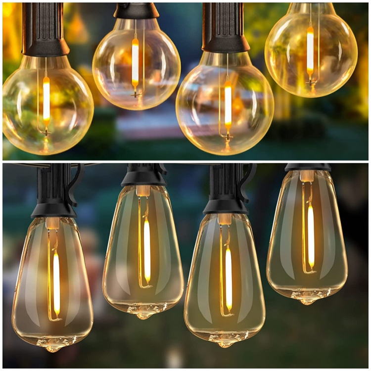 WTL Waterproof Garden Decor LED Solar String Bulbs Outdoor Lamps Christmas Decorative Lighting Wedding Decoration Hanging Lights