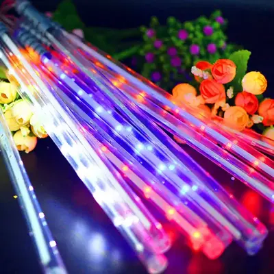 WTL OEM Solar String Bulbs Outdoor Garden Decoration Motif Fairy Decorative Lighting Christmas Tree Rain Meteor Shower LED Light