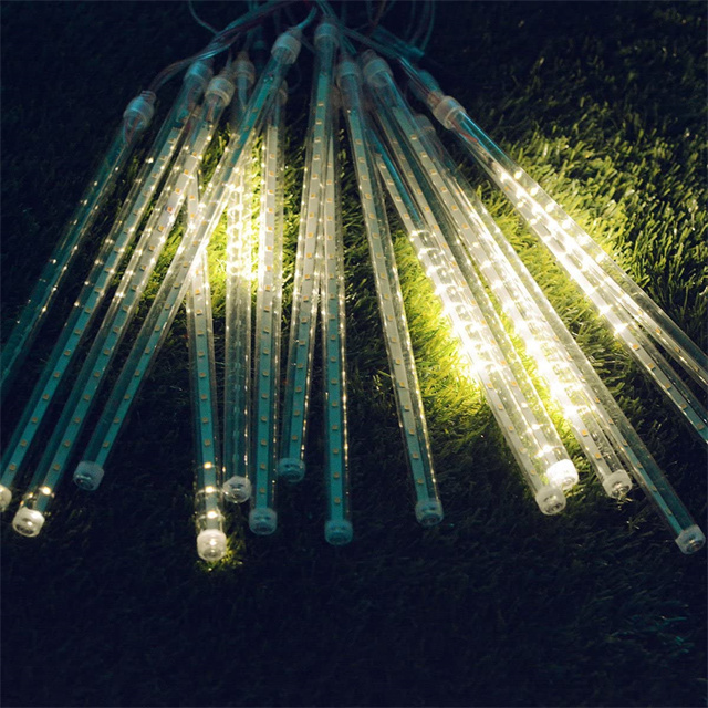 Supply 8 tubes of meteor shower lights Solar 288 LED outdoor string lights Garden terrace Holiday wedding party decoration