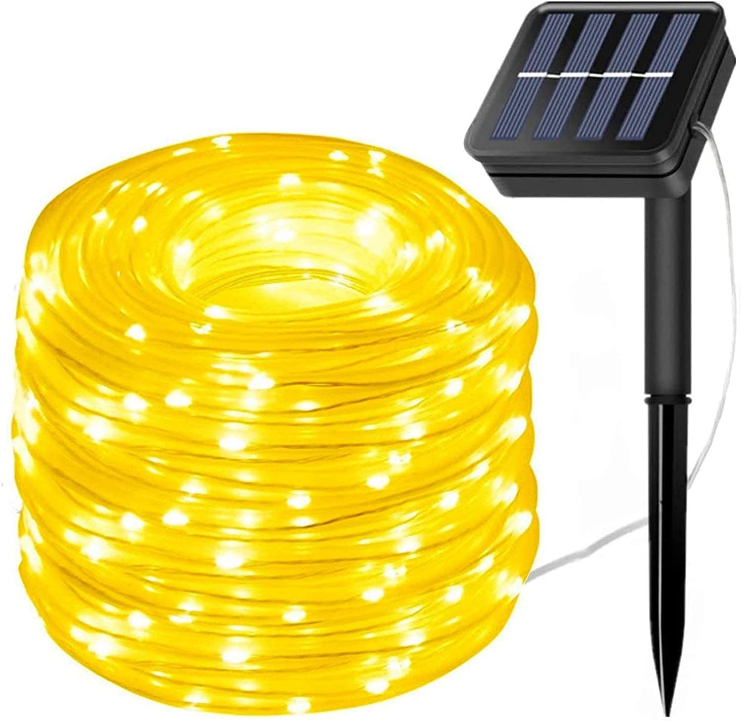 Clearance solar lights string 100LED tube lights 12 meters 2 mode copper wire PVC garden Christmas decoration colorful lights