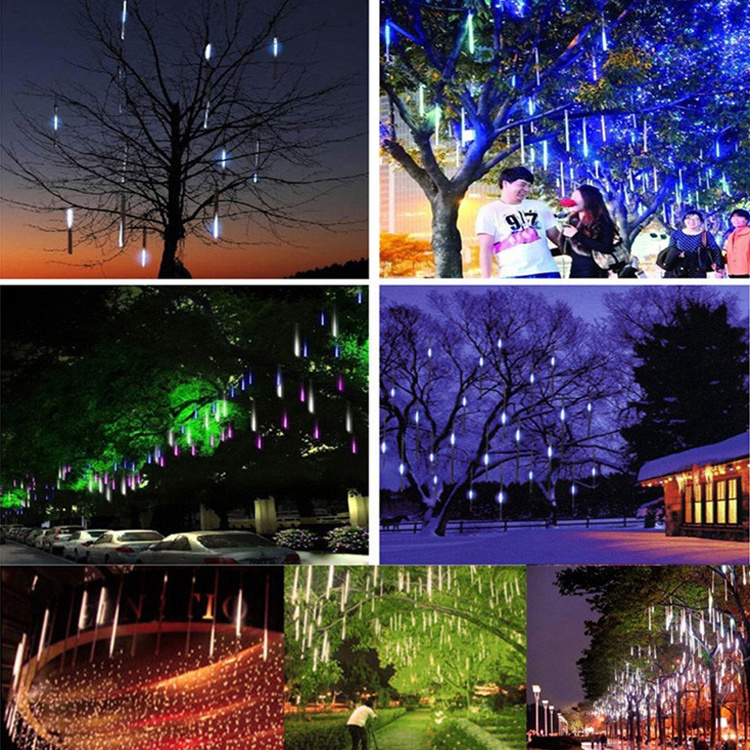 solar powered outdoor colorful 8 tubes 288 led waterproof led shower pot light lights