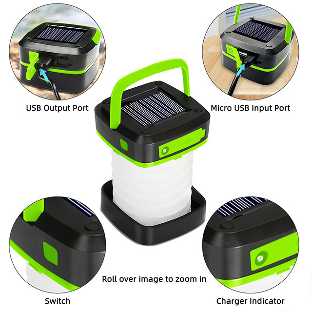 USB charging and discharging LED portable solar camping light 1W high-power tent light outdoor camping waterproof light