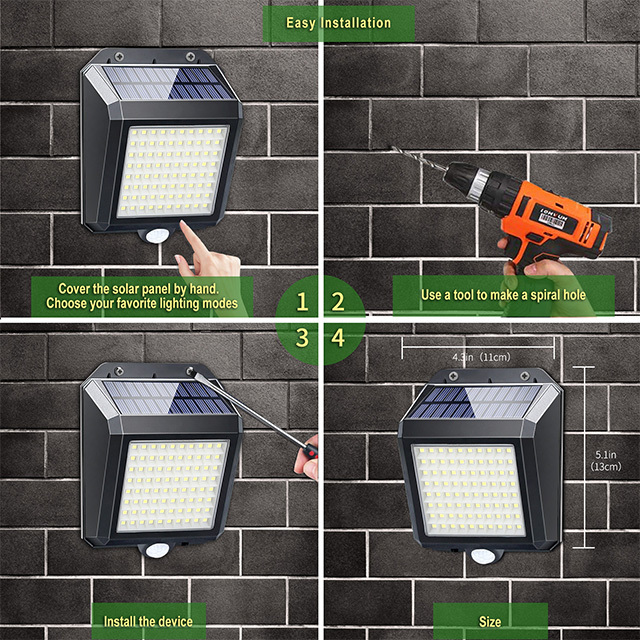 80 LED Solar street light PIR Motion Sensor Outdoor Solar Lamp IP65 Waterproof Wall Light solar garden lights  outdoor