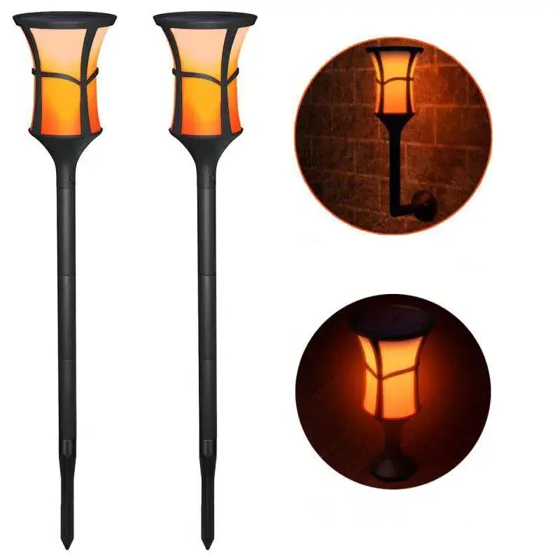 NEW 96 LED Flame Bulb Decorative Lighting Christmas Decoration Outdoor Garden Waterproof Street Wall Lamp Torch Solar Lawn Light