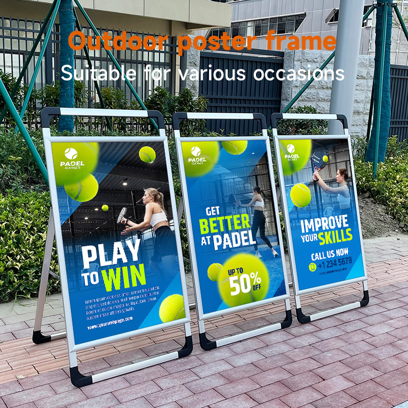 A0/A1/A2 Sidewalk Sign Outdoor Poster Holder Stand One Sided Poster Outdoor Advertising Sign Stand