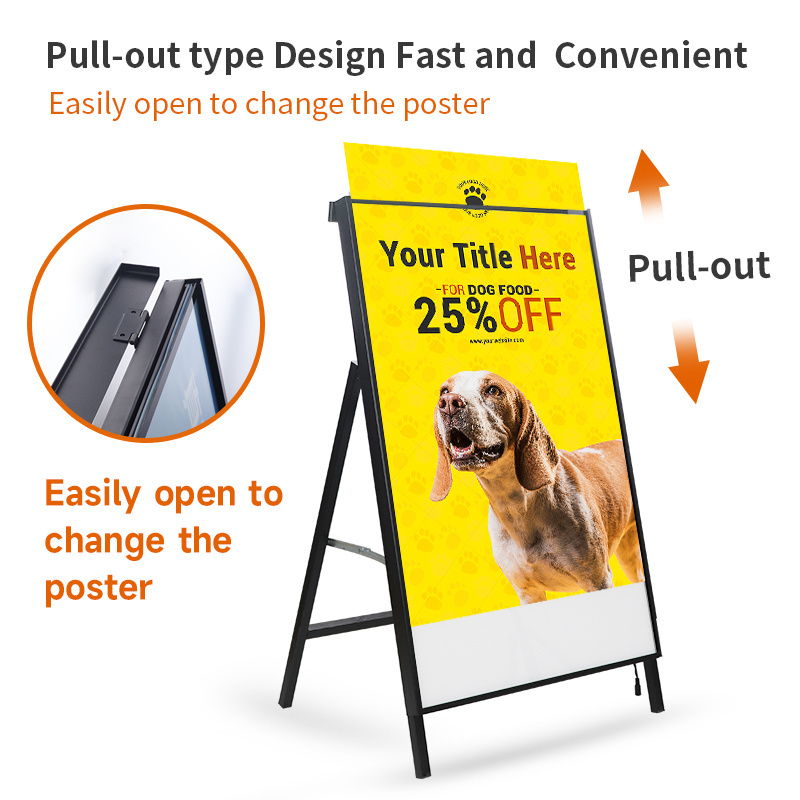 Factory Custom A1/A2 A Frame Led Lighting Stand Led Menu Board Poster Frame Discount Board