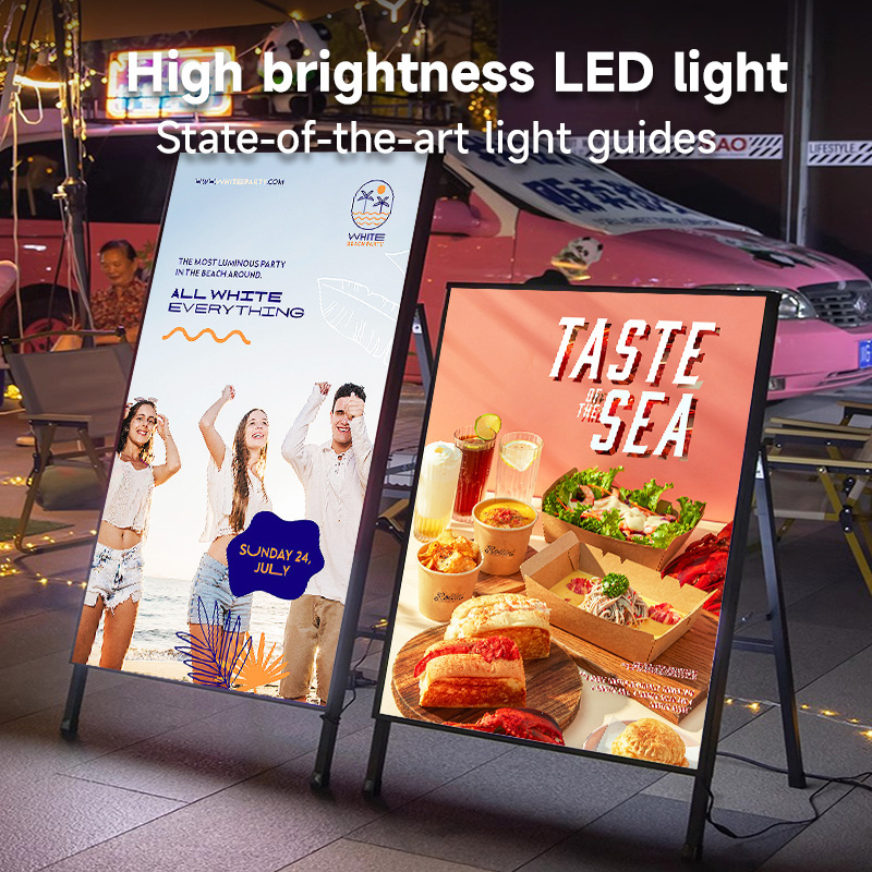 Factory Custom A1/A2 A Frame Led Lighting Stand Led Menu Board Poster Frame Discount Board